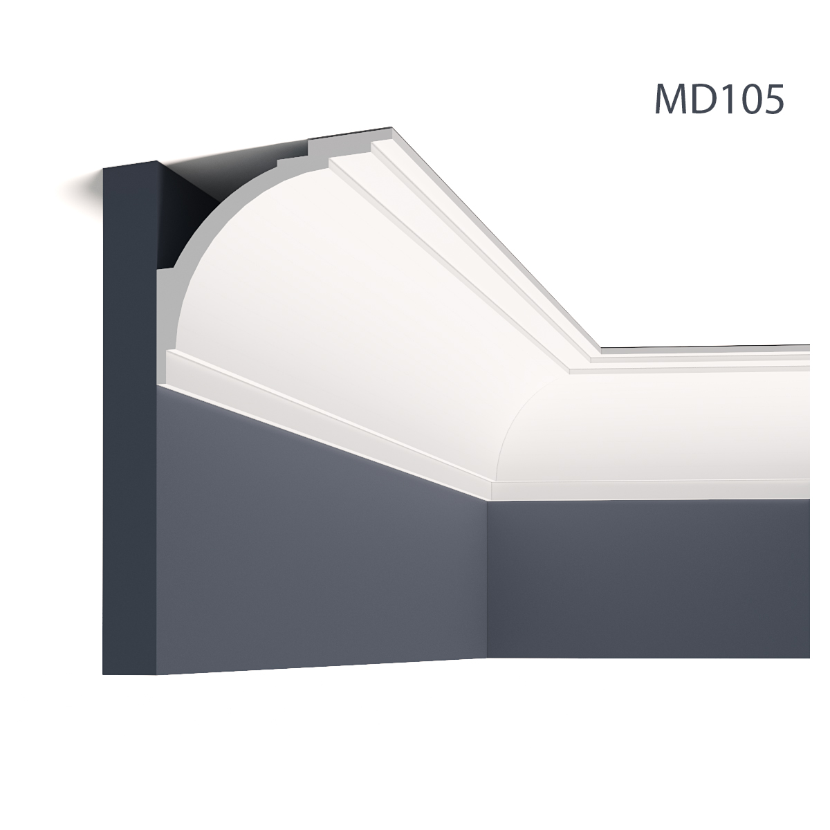 Cornisa decorativa pentru LED MD105, 200 X 10.8 X 12 cm, Mardom Decor